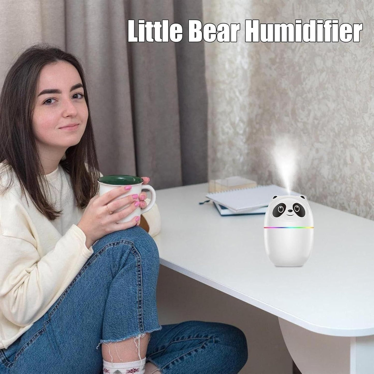 🐼 Mini Cute Panda Cool Mist Humidifier for Room Moisture